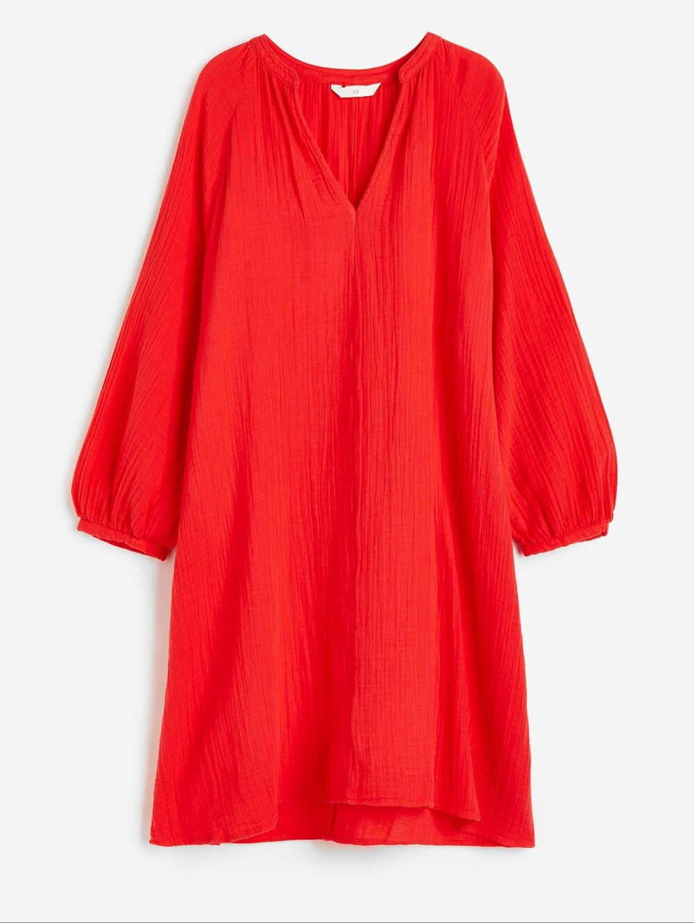 H&M Fuchsia PinkV-Neck Gauze Dress Sz XL
